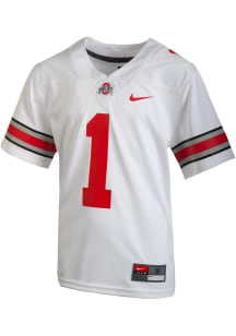 Nike Ohio State Buckeyes Boys White Alt 1 No 1 Football Jersey
