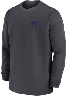 Nike K-State Wildcats Anthracite Sideline Coach Gameday Long Sleeve T Shirt