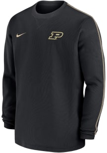 Nike Purdue Boilermakers Black Sideline Coach Gameday Long Sleeve T Shirt