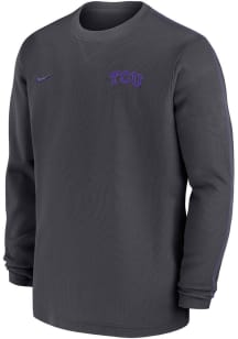Nike TCU Horned Frogs Anthracite Sideline Coach Gameday Long Sleeve T Shirt