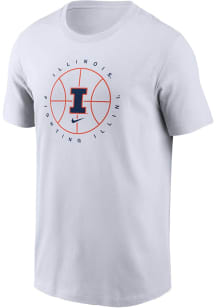 Nike Illinois Fighting Illini White Basketball Fightin Illini Short Sleeve T Shirt