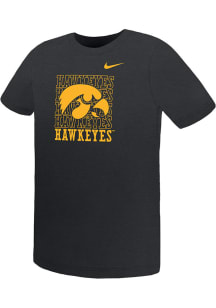 Nike Iowa Hawkeyes Boys Black Repeat Short Sleeve T-Shirt