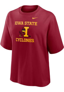 Nike Iowa State Cyclones Womens Crimson Boxy Short Sleeve T-Shirt