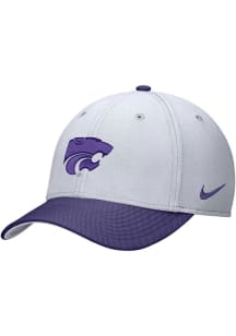 Nike K-State Wildcats Mens White DRI-FIT Rise Colorblock Structured Stretch Flex Hat