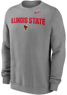 Nike Illinois State Redbirds Mens Grey Flat Name Mascot Long Sleeve Crew Sweatshirt