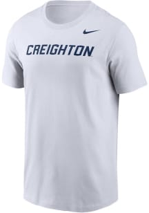 Nike Creighton Bluejays White Legend Wordmark Short Sleeve T Shirt