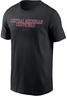 Nike Central Michigan Chippewas Black Stacked Name Short Sleeve T Shirt