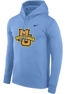 Nike Marquette Golden Eagles Mens Light Blue Primary Logo Therma Hood