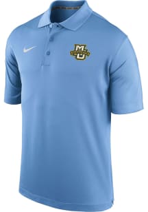Nike Marquette Golden Eagles Mens Light Blue Primary Logo Victory Short Sleeve Polo