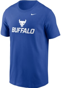 Nike Buffalo Bulls Blue Flat Name Mascot Club Short Sleeve T Shirt