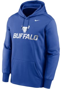 Nike Buffalo Bulls Mens Blue Flat Name Mascot Therma Hood