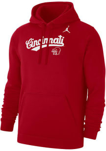 Nike Cincinnati Bearcats Mens Red Jordan Club Fleece Script Long Sleeve Hoodie
