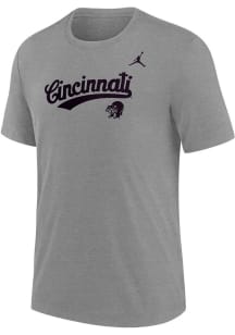 Nike Cincinnati Bearcats Grey Heather TriBlend Jordan Script Short Sleeve Fashion T Shirt