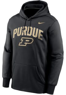 Nike Purdue Boilermakers Mens Black Arch Mascot Therma Hood