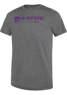 Nike K-State Wildcats Boys Grey Heather Team Issue Short Sleeve T-Shirt