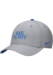 Nike Pitt Panthers Mens Grey DRI-FIT Rise Structured Stretch Flex Hat