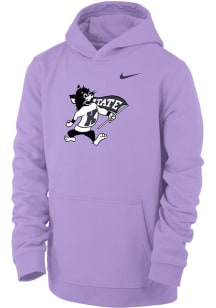 Nike K-State Wildcats Youth Lavender Willie Long Sleeve Hoodie