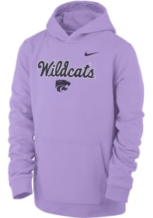 Nike K-State Wildcats Youth Lavender Wildcat Script Powercat Long Sleeve Hoodie