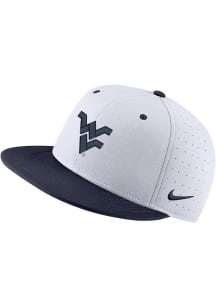 Nike West Virginia Mountaineers Mens White Aero True Baseball Cap Performance Fitted Hat