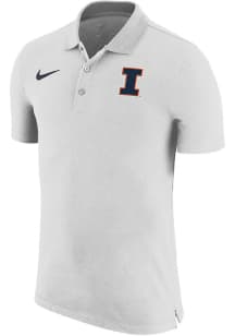 Nike Illinois Fighting Illini Mens Navy Blue Woven Polo Short Sleeve Polo