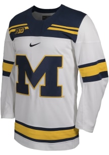 Nike  Michigan Wolverines Mens White Vault Hockey Jersey