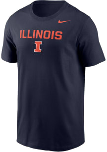 Nike Illinois Fighting Illini Navy Blue Legend Team Name Drop Short Sleeve T Shirt