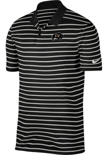 Nike Colorado Buffaloes Mens Black Victory Stripe Short Sleeve Polo