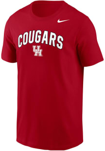 Nike Houston Cougars Red Arch Mascot Core Cotton SS Short Sleeve T Shirt