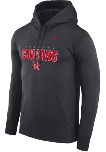 Nike Houston Cougars Mens Anthracite Flat Name Mascot Therma Fleece Hood