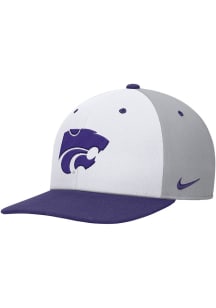 Nike K-State Wildcats White Pro Square Visor Flat Brim Mens Snapback Hat