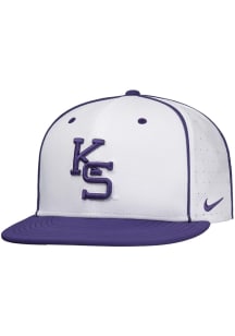 Nike K-State Wildcats Mens White Aero True Baseball Fitted Hat