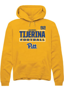 Kaemon Tijerina Pitt Panthers Mens Gold Football NIL Stacked Box Player Hood