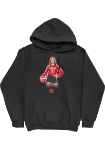 Bergen Reilly Nebraska Cornhuskers Mens Black Portrait Hoodie Player Hood