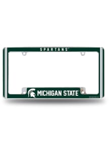 Michigan State Spartans Classic All Over Chrome License Plate Frame - White