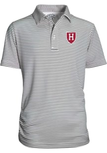 Harvard Crimson Youth Charcoal Carson Short Sleeve Polo Shirt