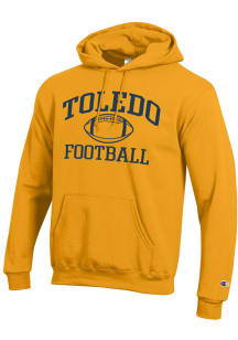 Champion Toledo Rockets Mens Gold Football Icon Powerblend Long Sleeve Hoodie