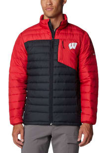 Columbia Wisconsin Badgers Mens Black PRIMARY LOGO Light Weight Jacket