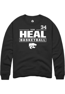 Tess Heal K-State Wildcats Mens Black NIL Stacked Box Player Crew