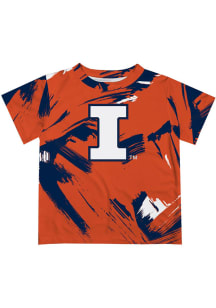 Vive La Fete Illinois Fighting Illini Toddler Orange Paint Brush Short Sleeve T-Shirt