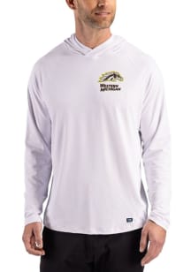 Cutter and Buck Western Michigan Broncos Mens White Prospect Eco Long Sleeve Hoodie