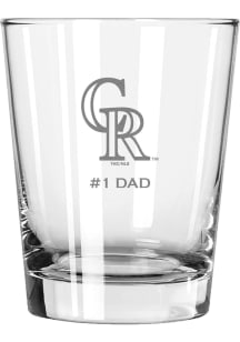 Colorado Rockies Dad 15oz Rock Glass - White