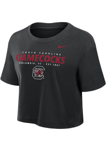 Nike South Carolina Gamecocks Womens Black Fit Crop Short Sleeve T-Shirt