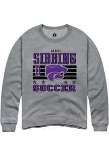 Maddie Sibbing K-State Wildcats Mens Grey NIL Striped Player Crew