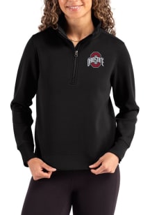 Cutter and Buck Ohio State Buckeyes Womens Black Roam Qtr Zip