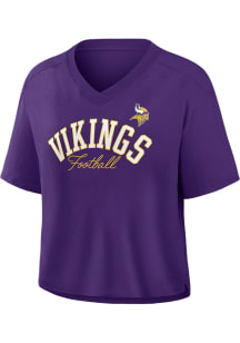 Minnesota Vikings Womens Purple Option Read Short Sleeve T-Shirt