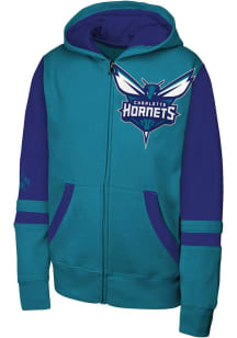 Charlotte Hornets Youth Teal Straight To The League Long Sleeve Full Zip Jacket