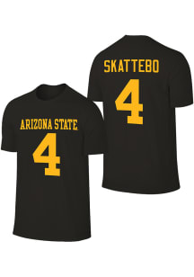 Cam Skattebo Arizona State Sun Devils Black Name and Number Short Sleeve Player T Shirt