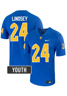 Cameron Lindsey Pitt Panthers Youth Blue  NIL Name And Number Football Jersey