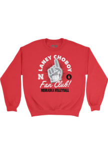 Laney Choboy  Campus Ink Nebraska Cornhuskers Youth Red Fan Club Crew Long Sleeve Crew Sweatshirt