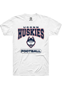 Summit Sportswear UConn Huskies White Football Short Sleeve T Shirt